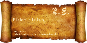 Mider Elmira névjegykártya